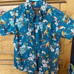 Ariat Men's Teal Floral Button Down Shirt